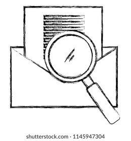 envelope mail with magnifying glass
