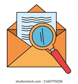 envelope mail with magnifying glass