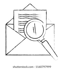 envelope mail with magnifying glass