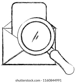 envelope mail with magnifying glass