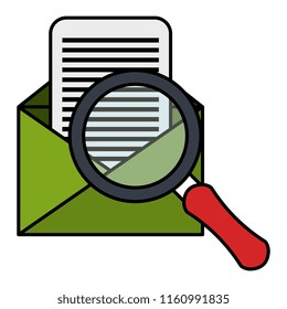 envelope mail with magnifying glass