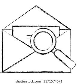 envelope mail with magnifying glass