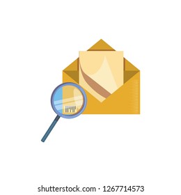 envelope mail with magnifying glass