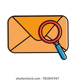 envelope mail with magnifying glass