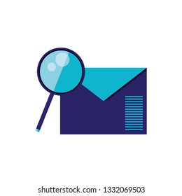envelope mail with magnifying glass isolated icon