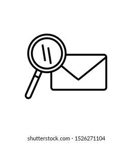 envelope mail with magnifying glass vector illustration design