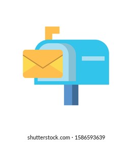 envelope mail in mailbox postal service vector illustration design