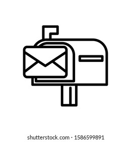 envelope mail in mailbox postal service vector illustration design