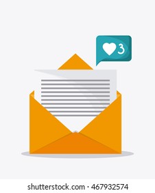 envelope mail message chat communication icon. Colorfull and flat illustration vector