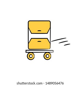 envelope, mail on trolley icon