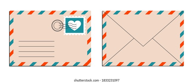 Envelope mail on white background. Vector  illustration