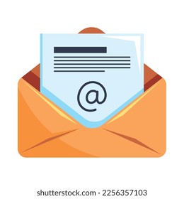 icono de comunicación abierta de correo de sobres