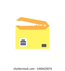 envelope mail open isolated icon