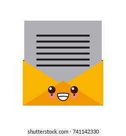 Envelope mail open kawaii cute cartoon