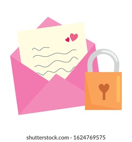 envelope mail with padlock isolated icon vector illustration design