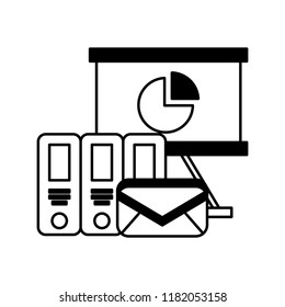 envelope mail with paperboard and books