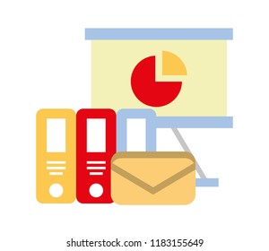 envelope mail with paperboard and books