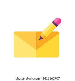 envelope mail with pencil vector ilustration