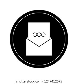 Envelope mail with piece of paper. Vector illustration design