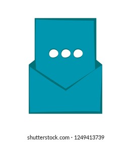 Envelope mail with piece of paper. Vector illustration design