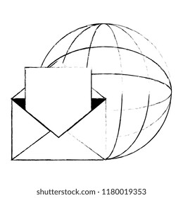 envelope mail with planet