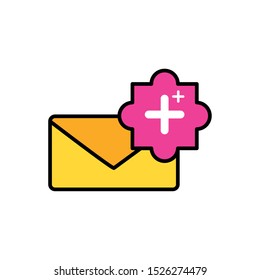 envelope mail with pluss symbol vector illustration design