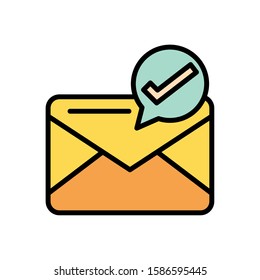 envelope mail postal with check symbol vector illustration design