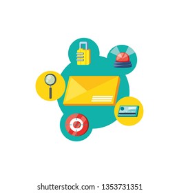 envelope mail with security icons