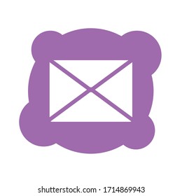 envelope mail send block style icon vector illustration design