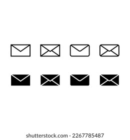 Envelope mail simple icon set