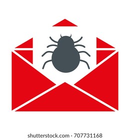 envelope mail spam with spider
