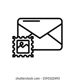 envelope mail with stamp postal service vector illustration design