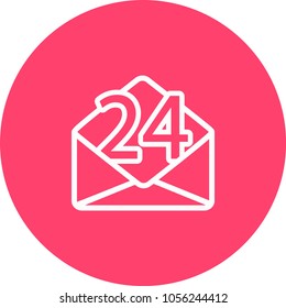 The envelope. Mail. Support and maintenance around the clock or around the clock. Vector.