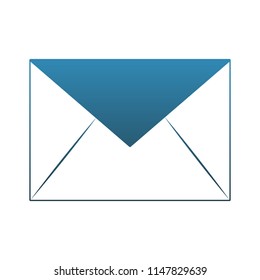 Envelope mail symbol blue lines