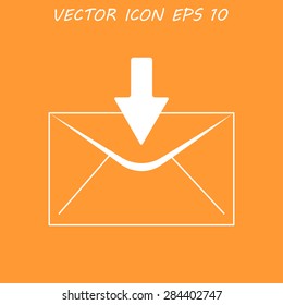 envelope mail symbol. Flat design style. EPS