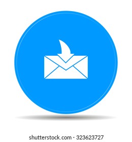 envelope mail symbol. Flat design style. EPS