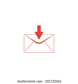 envelope mail symbol. Flat design style. EPS