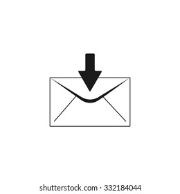 envelope mail symbol. Flat design style. EPS