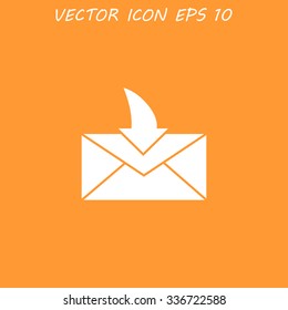 envelope mail symbol. Flat design style. EPS