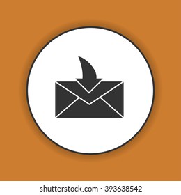 envelope mail symbol. Flat design style. EPS