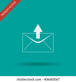 envelope mail symbol. Flat design style. EPS