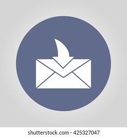 envelope mail symbol. Flat design style. EPS