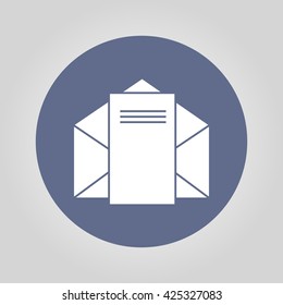 envelope mail symbol. Flat design style. EPS