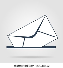 envelope mail symbol on gray background. Vector