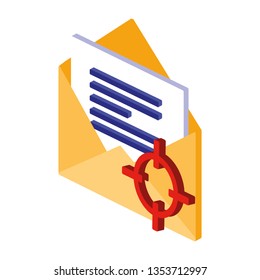 envelope mail with target pointer