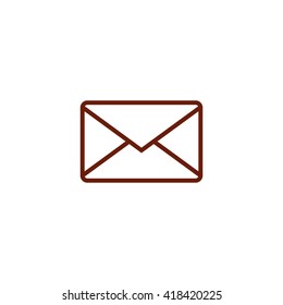 Envelope mail. Vector icon brown