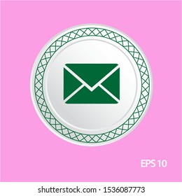 Envelope Mail vector icon, circle flat design internet button, web and mobile app illustration