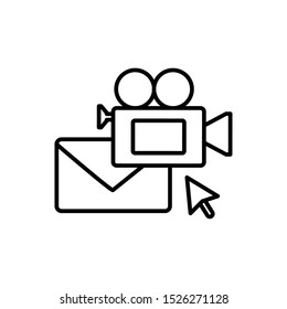 envelope mail with video camera vector illustration design