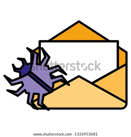 envelope mail with virus bug