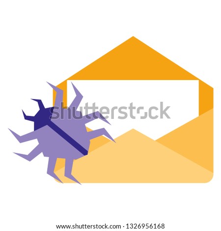 envelope mail with virus bug